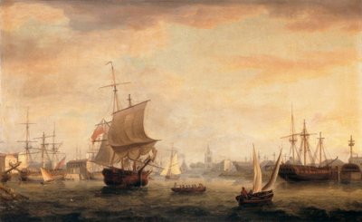 Veduta del molo e del porto di Bristol da Thomas Whitcombe
